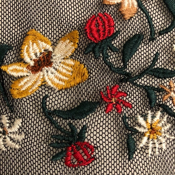 Forever 21 Black Floral Embroidered Bell Sleeve Dress - Picture 12 of 13